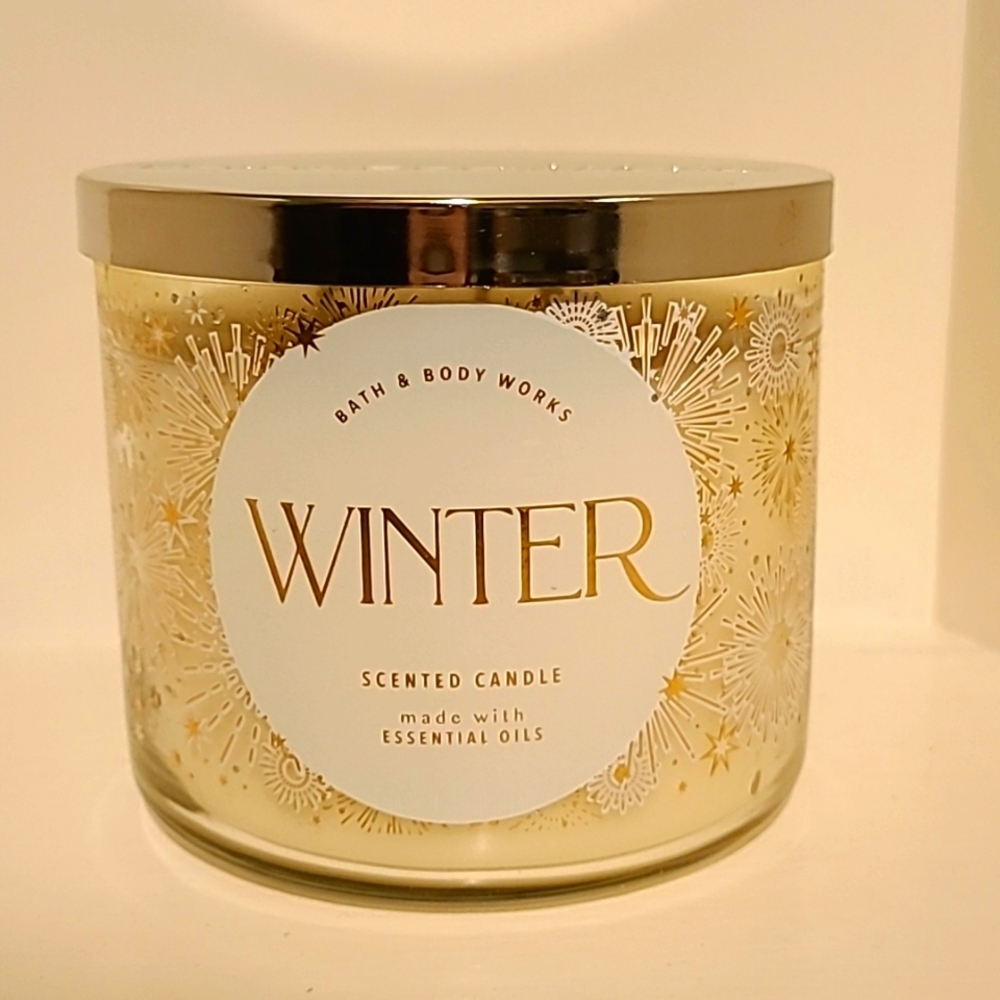 Bath & Body 3 Wick Candle Winter scented.